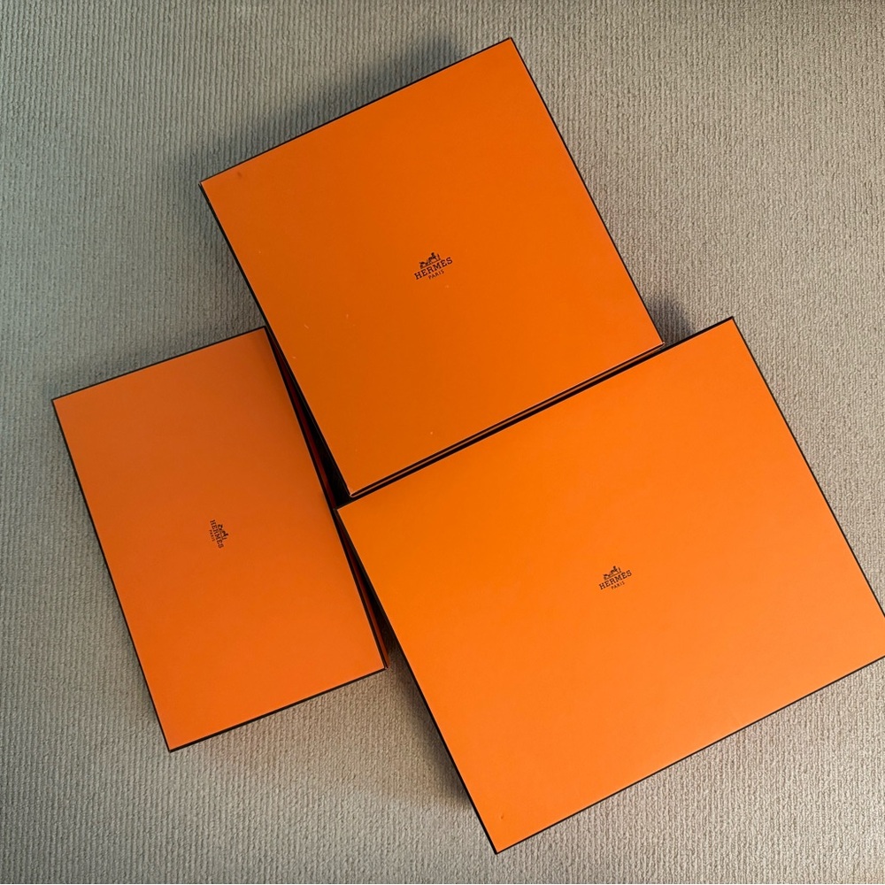 Hermes Orange Storage Boxes Set